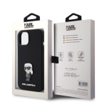 Karl Lagerfeld Liquid Silicone Metal Ikonik Zadní Kryt pro iPhone 15 Black, KLHCP15SSMHKNPK