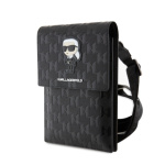 Karl Lagerfeld Saffiano Monogram Ikonik NFT Taška na Telefon Black, KLWBSAKHPKK