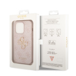 Guess PU 4G Metal Logo Zadní Kryt pro iPhone 15 Pro Pink, GUHCP15L4GMGPI