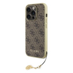 Guess 4G Charm Zadní Kryt pro iPhone 15 Pro Brown, GUHCP15LGF4GBR