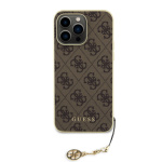 Guess 4G Charm Zadní Kryt pro iPhone 15 Pro Max Brown, GUHCP15XGF4GBR