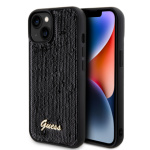 Guess Sequin Script Logo Zadní Kryt pro iPhone 15 Black, GUHCP15SPSFDGSK