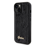 Guess Sequin Script Logo Zadní Kryt pro iPhone 15 Black, GUHCP15SPSFDGSK