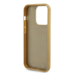 Guess PU Square Mirror Script Logo Zadní Kryt pro iPhone 15 Pro Gold, GUHCP15LPMSDGSD