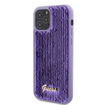 Guess Sequin Script Logo Zadní Kryt pro iPhone 12/12 Pro Purple, GUHCP12MPSFDGSU