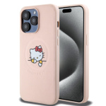 Hello Kitty PU Kitty Asleep Logo MagSafe Zadní Kryt pro iPhone 15 Pro Max Pink, HKHMP15XPMHSKP