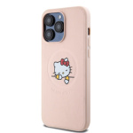 Hello Kitty PU Kitty Asleep Logo MagSafe Zadní Kryt pro iPhone 15 Pro Max Pink, HKHMP15XPMHSKP