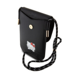 Hello Kitty PU Leather Daydreaming Logo Taška na Telefon Black, HKOWBSKCDKK