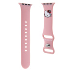 Hello Kitty Liquid Silicone Kitty Head Logo Řemínek pro Apple Watch 38/40mm Pink, HKAWMSCHBLP