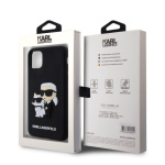 Karl Lagerfeld 3D Rubber Karl and Choupette Zadní Kryt pro iPhone 11 Black, KLHCN613DRKCNK