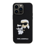 Karl Lagerfeld 3D Rubber Karl and Choupette Zadní Kryt pro iPhone 14 Pro Max Black, KLHCP14X3DRKCNK