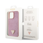 Guess Rhinestones Triangle Metal Logo Kryt pro iPhone 15 Pro Max Pink, GUHCP15XHDGTPP