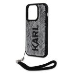 Karl Lagerfeld Sequins Reversible Zadní Kryt pro iPhone 15 Pro Black/Silver, KLHCP15LPSQRKS