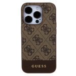 Guess PU 4G Stripe MagSafe Zadní Kryt pro iPhone 15 Pro Max Brown, GUHMP15XG4GLBR