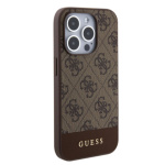 Guess PU 4G Stripe MagSafe Zadní Kryt pro iPhone 15 Pro Max Brown, GUHMP15XG4GLBR