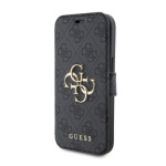 Guess PU Leather 4G Metal Logo Book Pouzdro pro iPhone 15 Grey, GUBKP15S4GMGGR