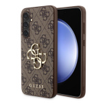 Guess PU 4G Metal Logo Zadní Kryt pro Samsung Galaxy S23 FE Brown, GUHCS23FE4GMGBR