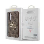 Guess PU 4G Metal Logo Zadní Kryt pro Samsung Galaxy S23 FE Brown, GUHCS23FE4GMGBR