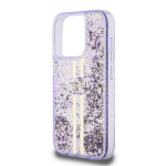 Guess PC/TPU Liquid Glitter Gold Stripe Zadní Kryt pro iPhone 15 Pro Purple, GUHCP15LLFCSEGU