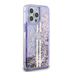 Guess PC/TPU Liquid Glitter Gold Stripe Zadní Kryt pro iPhone 15 Pro Max Purple, GUHCP15XLFCSEGU