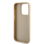 Guess PU Leather Iridescent Metal Script Zadní Kryt pro iPhone 15 Pro Gold, GUHCP15LPSAIRSD