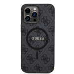 Guess PU Leather 4G Colored Ring MagSafe Zadní Kryt pro iPhone 14 Pro Max Black, GUHMP14XG4GFRK