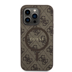 Guess PU Leather 4G Colored Ring MagSafe Zadní Kryt pro iPhone 14 Pro Brown, GUHMP14LG4GFRW