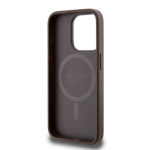 Guess PU Leather 4G Colored Ring MagSafe Zadní Kryt pro iPhone 15 Pro Brown, GUHMP15LG4GFRW