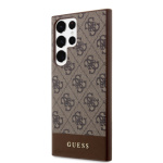 Guess PU 4G Stripe Zadní Kryt pro Samsung Galaxy S24 Ultra Brown, GUHCS24LG4GLBR