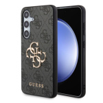 Guess PU 4G Metal Logo Zadní Kryt pro Samsung Galaxy S24 Grey, GUHCS24S4GMGGR