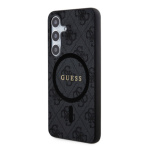 Guess PU Leather 4G Colored Ring MagSafe Zadní Kryt pro Samsung Galaxy S24+ Black, GUHMS24MG4GFRK