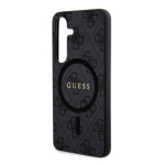 Guess PU Leather 4G Colored Ring MagSafe Zadní Kryt pro Samsung Galaxy S24+ Black, GUHMS24MG4GFRK