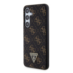 Guess PU Leather 4G Triangle Metal Logo Zadní Kryt pro Samsung Galaxy S24+ Black, GUHCS24MPG4GPK