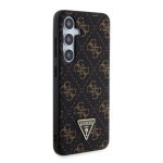 Guess PU Leather 4G Triangle Metal Logo Zadní Kryt pro Samsung Galaxy S24+ Black, GUHCS24MPG4GPK