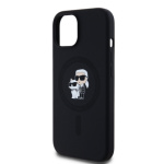 Karl Lagerfeld Liquid Silicone Karl and Choupette Magsafe Zadní Kryt pro iPhone 15 Black, KLHMP15SSCMKCRHK