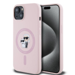 Karl Lagerfeld Liquid Silicone Karl and Choupette Magsafe Zadní Kryt pro iPhone 14 Pink, KLHMP14SSCMKCRHP