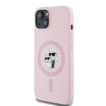 Karl Lagerfeld Liquid Silicone Karl and Choupette Magsafe Zadní Kryt pro iPhone 14 Pink, KLHMP14SSCMKCRHP