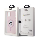 Karl Lagerfeld Liquid Silicone Karl and Choupette Magsafe Zadní Kryt pro iPhone 14 Pink, KLHMP14SSCMKCRHP