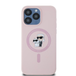 Karl Lagerfeld Liquid Silicone Karl and Choupette Magsafe Zadní Kryt pro iPhone 14 Pro Max Pink, KLHMP14XSCMKCRHP