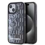 Karl Lagerfeld Liquid Glitter Monogram Gradient Zadní Kryt pro iPhone 14 Black, KLHCP14SLKLGKCCK