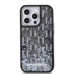 Karl Lagerfeld Liquid Glitter Monogram Gradient Zadní Kryt pro iPhone 14 Pro Black, KLHCP14LLKLGKCCK