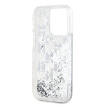 Karl Lagerfeld Liquid Glitter Monogram Gradient Zadní Kryt pro iPhone 15 Pro Max White, KLHCP15XLKLGKCCH