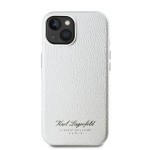 Karl Lagerfeld Grained PU Hotel RSG Zadní Kryt pro iPhone 15 Grey, KLHCP15SPGWCMKHG