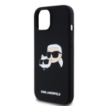 Karl Lagerfeld Liquid Silicone Double Heads Magsafe Zadní Kryt pro iPhone 15 Pro Black, KLHMP15LSKCHPPLK