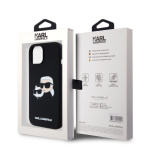 Karl Lagerfeld Liquid Silicone Double Heads Magsafe Zadní Kryt pro iPhone 15 Pro Black, KLHMP15LSKCHPPLK