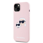 Karl Lagerfeld Liquid Silicone Double Heads Magsafe Zadní Kryt pro iPhone 14 Pink, KLHMP14SSKCHPPLP