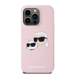 Karl Lagerfeld Liquid Silicone Double Heads Magsafe Zadní Kryt pro iPhone 14 Pro Pink, KLHMP14LSKCHPPLP