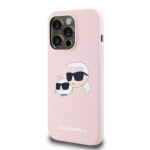 Karl Lagerfeld Liquid Silicone Double Heads Magsafe Zadní Kryt pro iPhone 14 Pro Pink, KLHMP14LSKCHPPLP