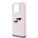 Karl Lagerfeld Liquid Silicone Double Heads Magsafe Zadní Kryt pro iPhone 15 Pro Max Pink, KLHMP15XSKCHPPLP