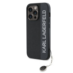 Karl Lagerfeld PU Saffiano Rhinestone Charm Zadní Kryt pro iPhone 14 Pro Max Black, KLHCP14XPSAKDGCK